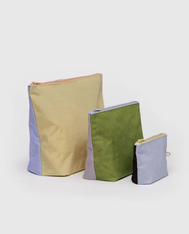Baggu Go Pouch Set Pastels Colorblock