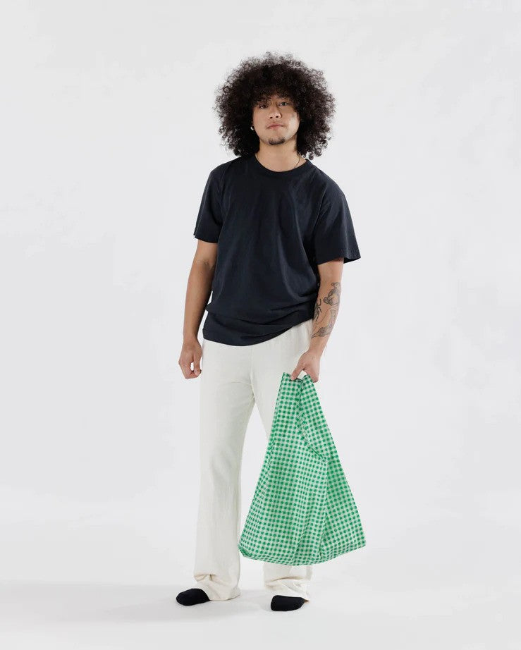 Baggu Standard Green Gingham Reusable Bag Europe Deutschland France NL Belgie