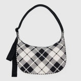 Medium Nylon Crescent Bag: Mixed Plaid