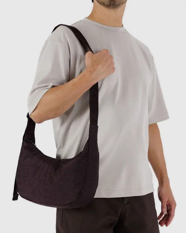 Baggu medium nylon crescent bag chocolate plum