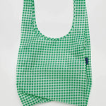 Standard Baggu Green Gingham Print Europe Foldable Bag Sustainable