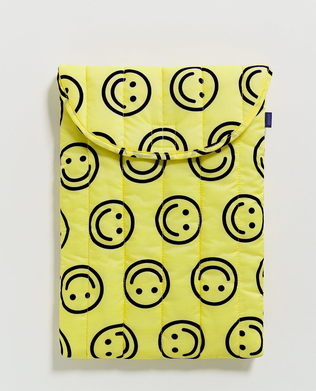 Baggu 16 inch Puffy Laptop Sleeve Yellow Happy Smiley Europe 