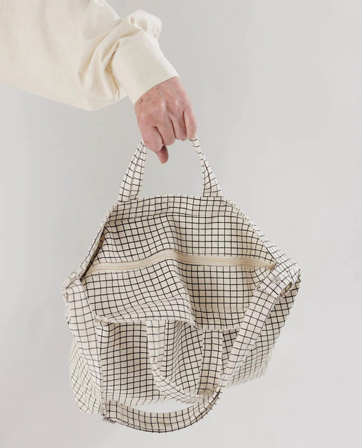 Baggu Horizontal Zip Duck Bag Natural Grid Europe Nederland