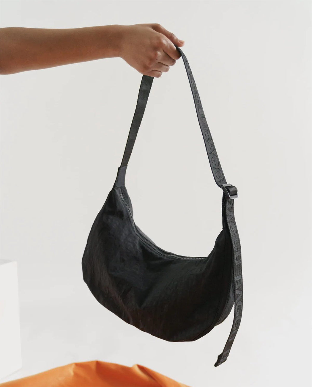 Baggu Medium Recycled Nylon Crescent Bag Black Europe