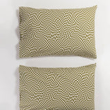 Pillow Case Set of 2: Moss Trippy Checker
