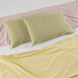 Pillow Case Set of 2: Moss Trippy Checker