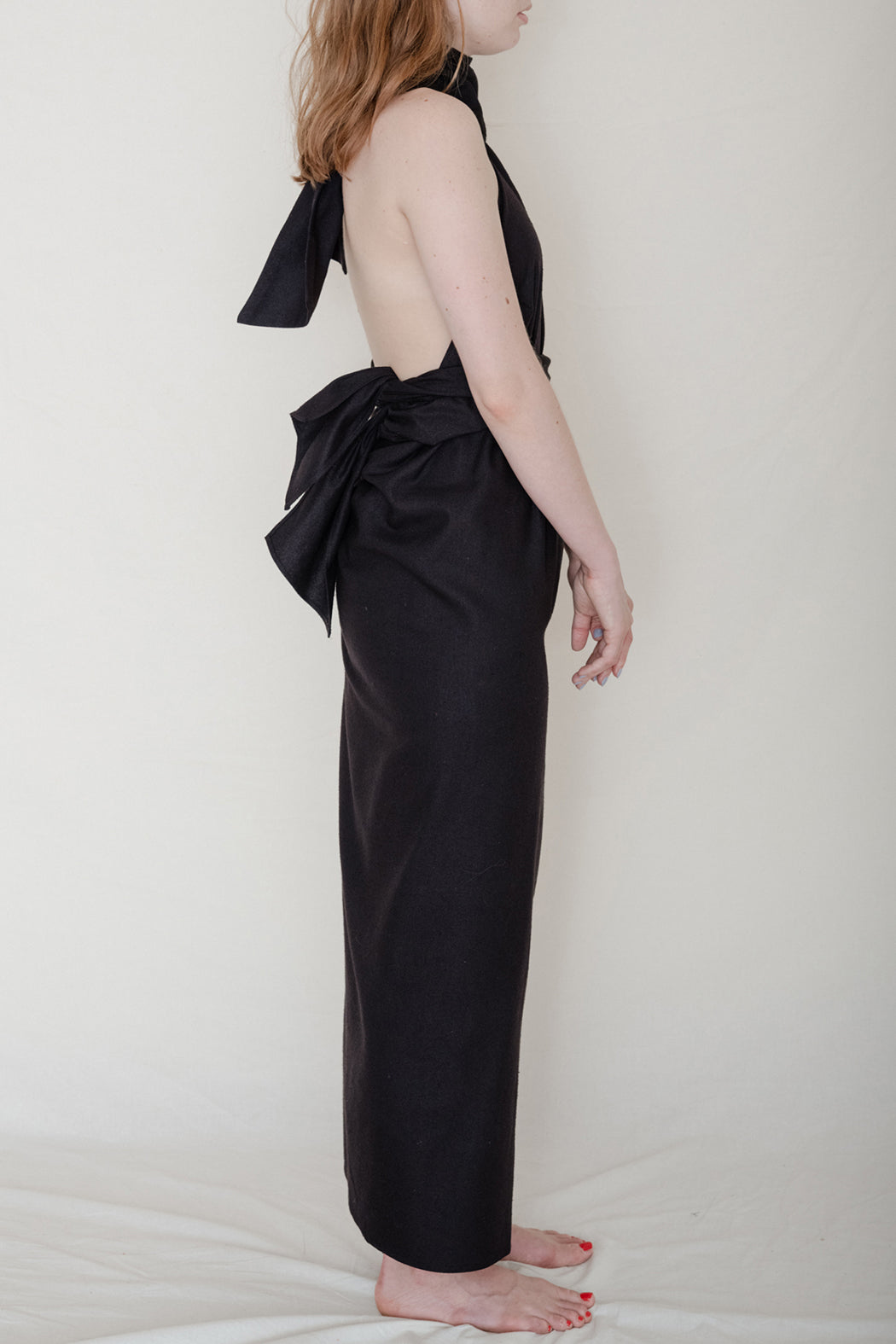 Baserange Sale Napkin Dress Raw Silk Black Japan