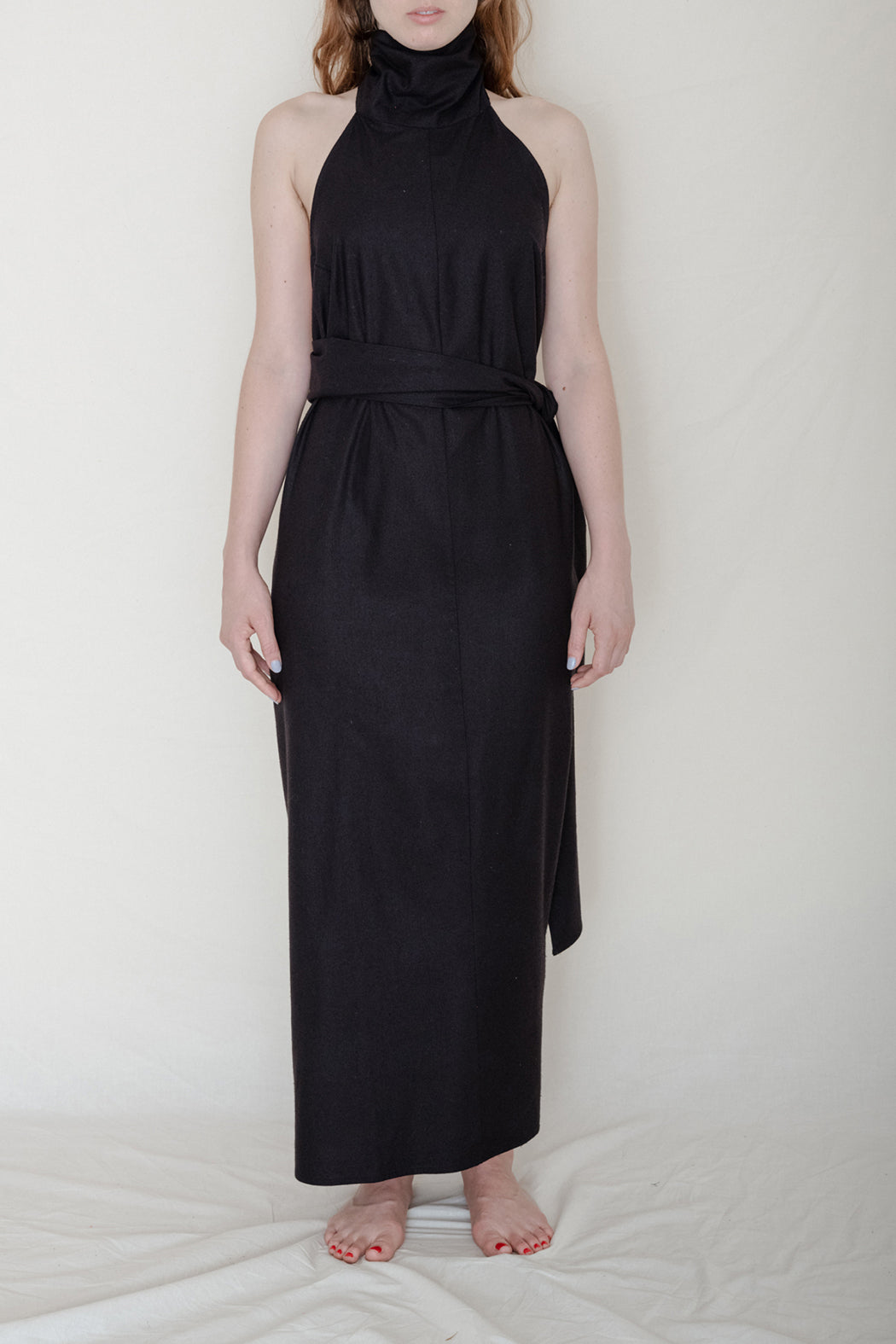 Baserange Sale Napkin Dress Black Raw Silk Netherlands