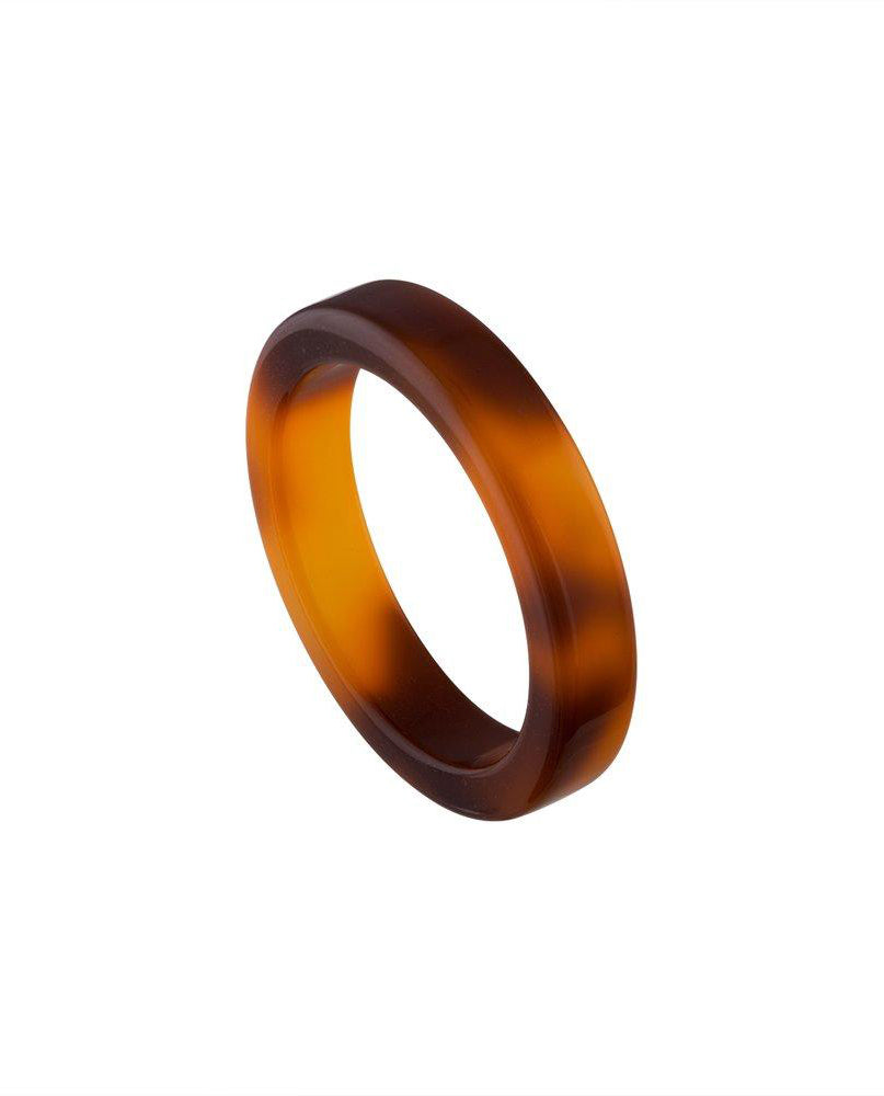 Machete Thin Stack Ring Amber Bio Acetate