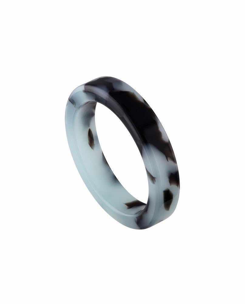 Machete Jewelry Blue Tortoise Ring Eco Friendly Acetate