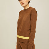 Rita Row Nina Knit Sweater Brown Yellow Stripe